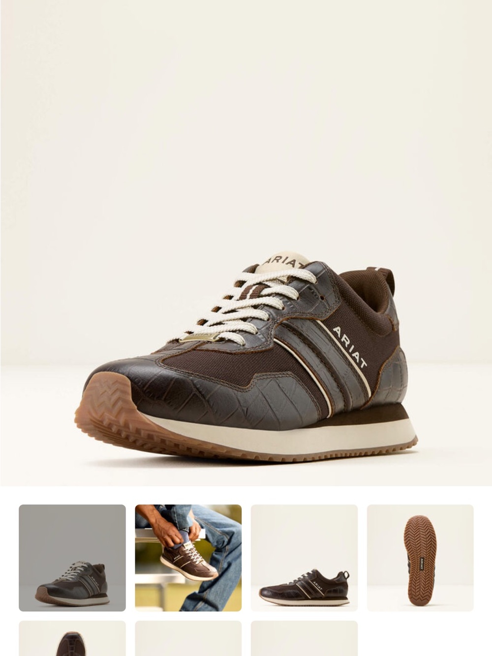 Ariat Brown and White Men’s Casual Running Sneakers